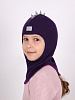 PR-22151-11/ Шлем-шапка полное утепление Дино темно-фиолетовый