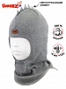 1715/ Шлем-шапка Дино серый, серый меланж