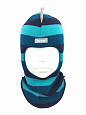 1615/ Шлем-шапка Дино темно-синий, морская волна, бирюзовый