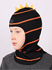 2220/ Шлем-шапка Динозавр черный, оранжевый