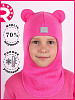 pr-22021/ Шлем-шапка полное утепление Мишка девочка малиновый,розовый