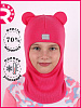 pr-22021/ Шлем-шапка полное утепление Мишка девочка ярко-розовый,розовый