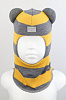2202/ Шлем-шапка Мишка желтый, серый