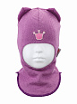 1750/ Шлем-шапка Кошка розовый-лиловый, фиолетовый