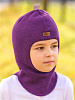 14051 / Шлем-шапка Балаклава девочка темно-фиолетовый, фиолетовый