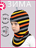 PR-2205-23/ Шлем-шапка полное утепление черный, желтый, серый меланж, оранжевый