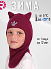 pr-22501-10/ Шлем-шапка полное утепление Кошка фиолетово-баклажанный, фуксия