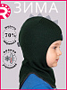 PR-2215-5/ Шлем-шапка полное утепление Дино темно-зеленый, зеленый