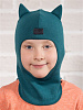 2250/ Шлем-шапка Кот изумрудный, зеленый