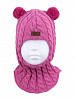 18201/ Шлем-шапка Косы-мишка девочка глубокий розовый