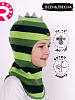 DR-2215-68/ Шапка-шлем  Дино салатовый, зеленый, темно-зеленый