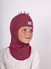 PR-22151/ Шлем-шапка полное утепление Дино фуксия, бледно-розовый