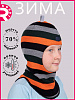 PR-2205-36/ Шлем-шапка полное утепление черный, темно-зеленый, оранжевый